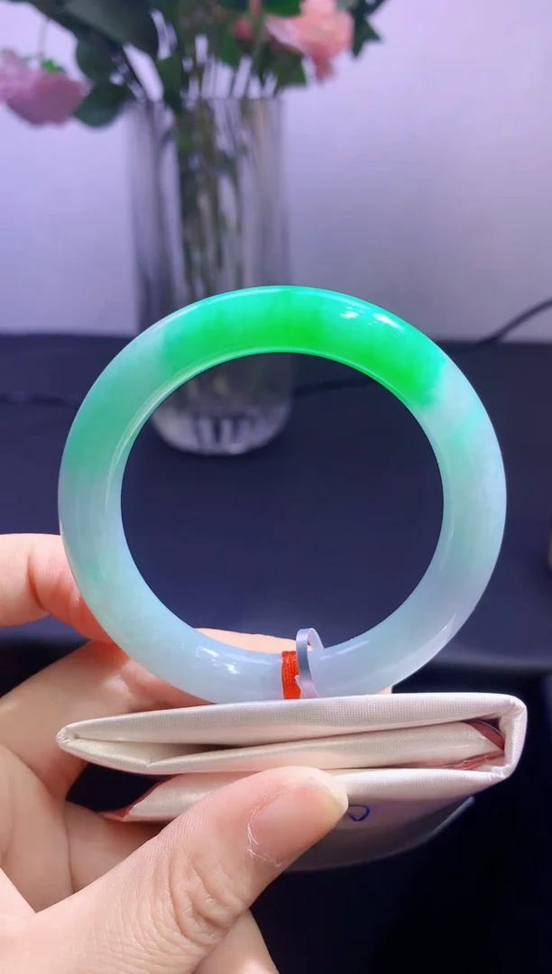 未镶嵌手镯翡翠翡翠手镯圈口53.3-t28 手镯定价2万卖价9.2万