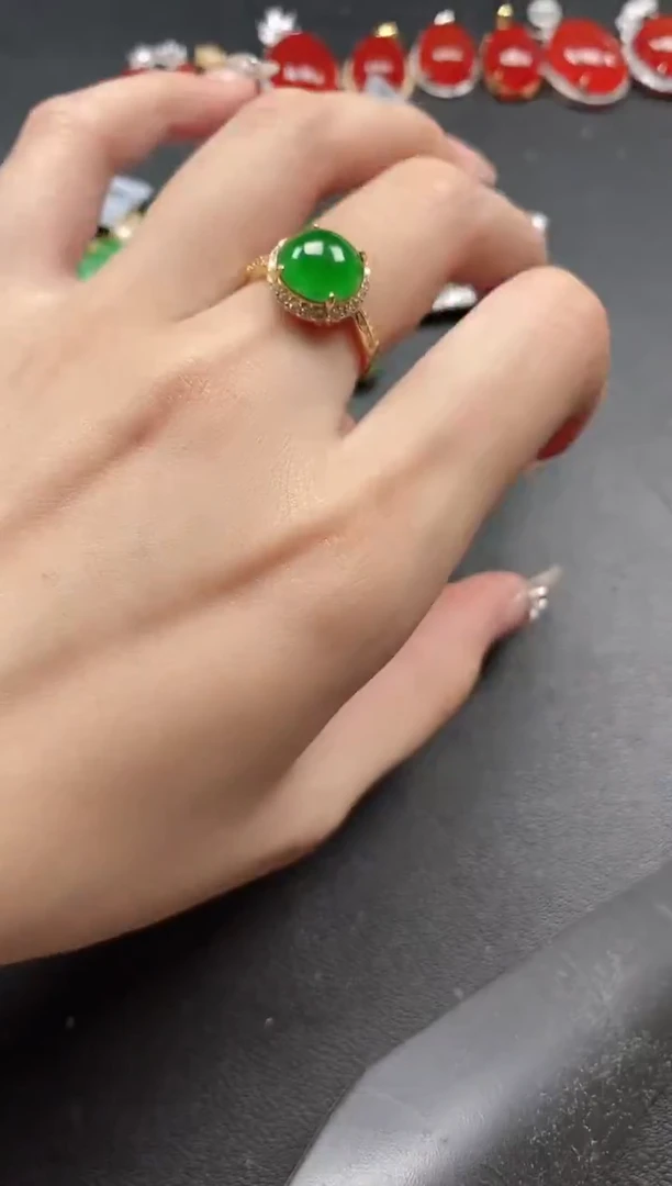 银S925镶嵌戒指翡翠5151