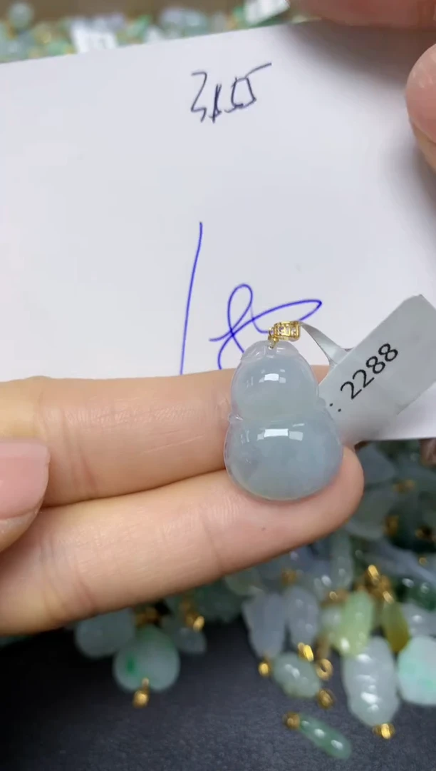 【闪购商品】翡翠挂件18K金镶嵌 天然翡翠A货
