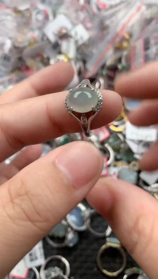 银S925镶嵌戒指翡翠222   4