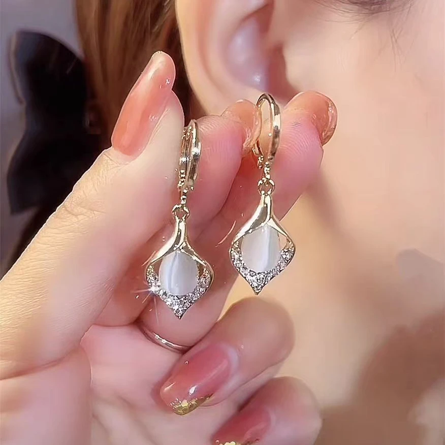 铜合金锆石耳饰 女气质甜美风饰品耳环耳饰YF419