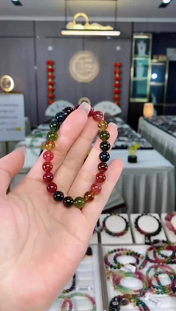 碧玺单圈手串8mm+未镶嵌碧玺hon多样性发货一条