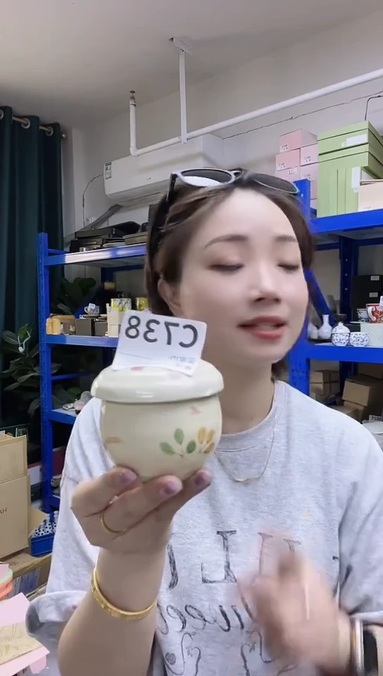 瓷片高端灶师窑瓷器小炖盅C738