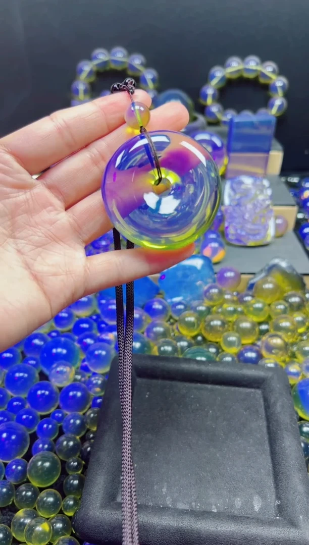 多米尼加净水蓝大平安扣