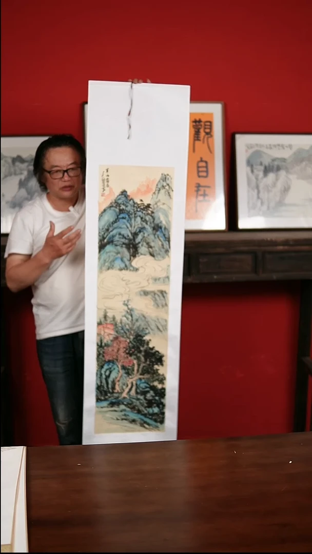 国画手绘手写卷轴发货