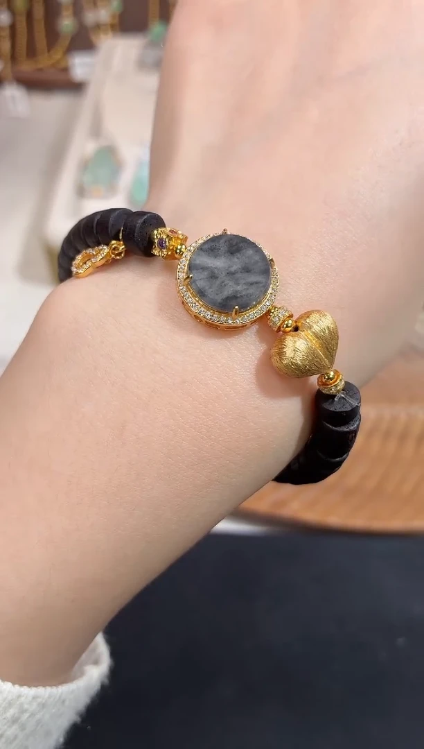 银S925镶嵌手链翡翠手串