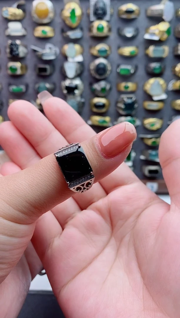 未镶嵌戒指翡翠强天然翡翠男戒