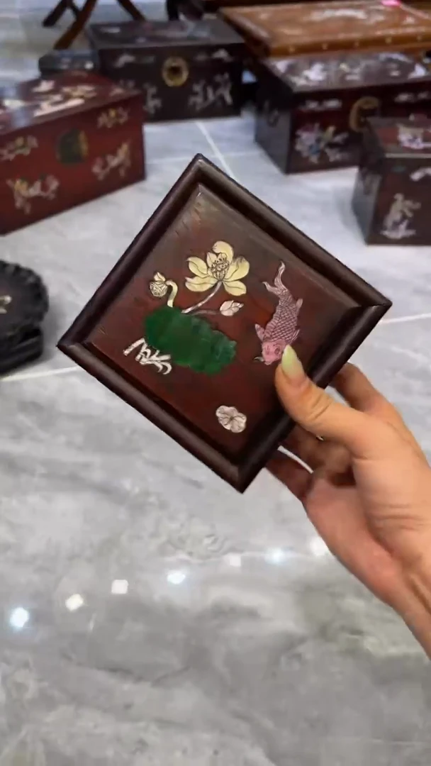 木连年有余方形抽拉盒