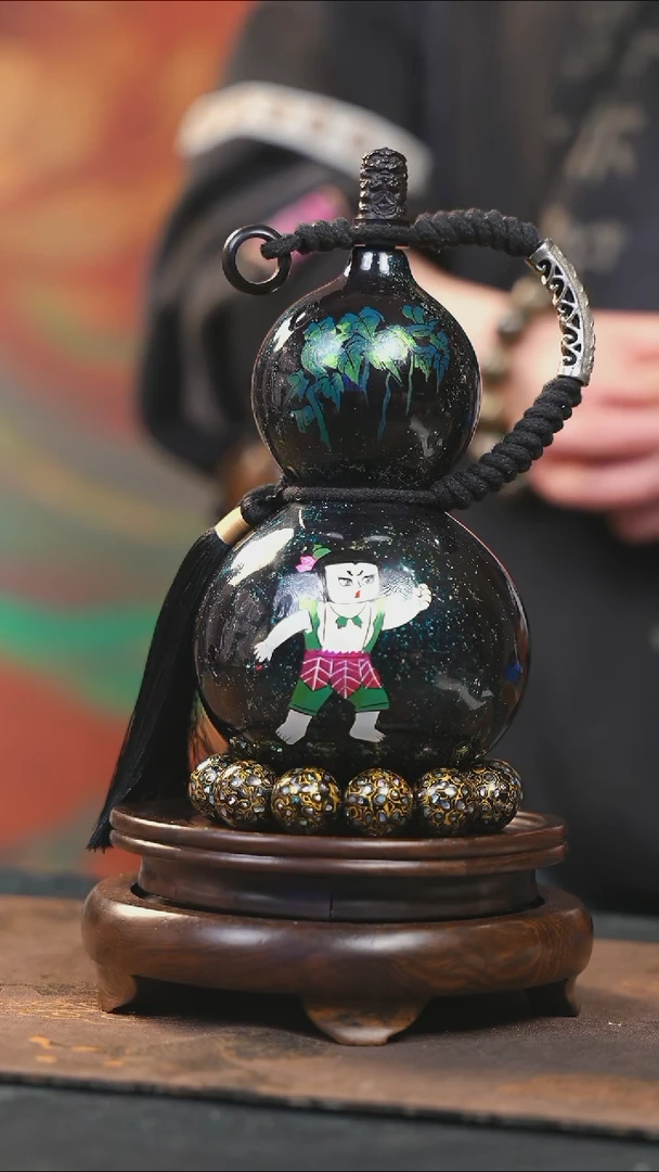 【闪购商品】YQ176漆艺酒葫芦不包手串及旋转底座