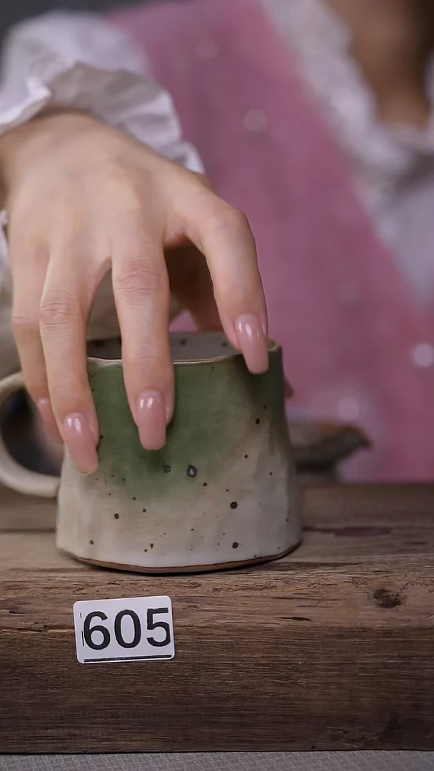 【闪购商品】瓷片设计师手作/青瓜咖啡杯