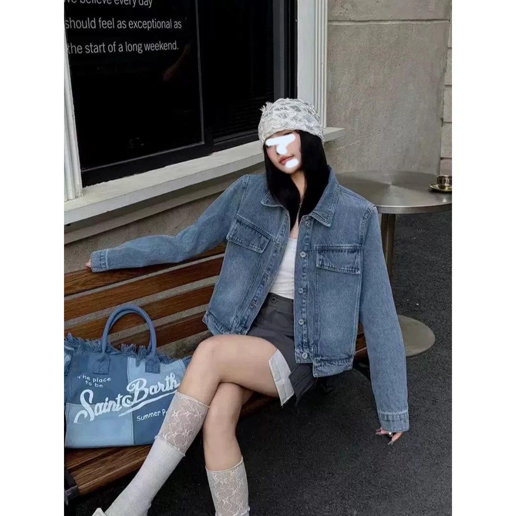 678#小个子牛仔外套女短款春季春游新款韩系显瘦宽松设计感牛仔衣