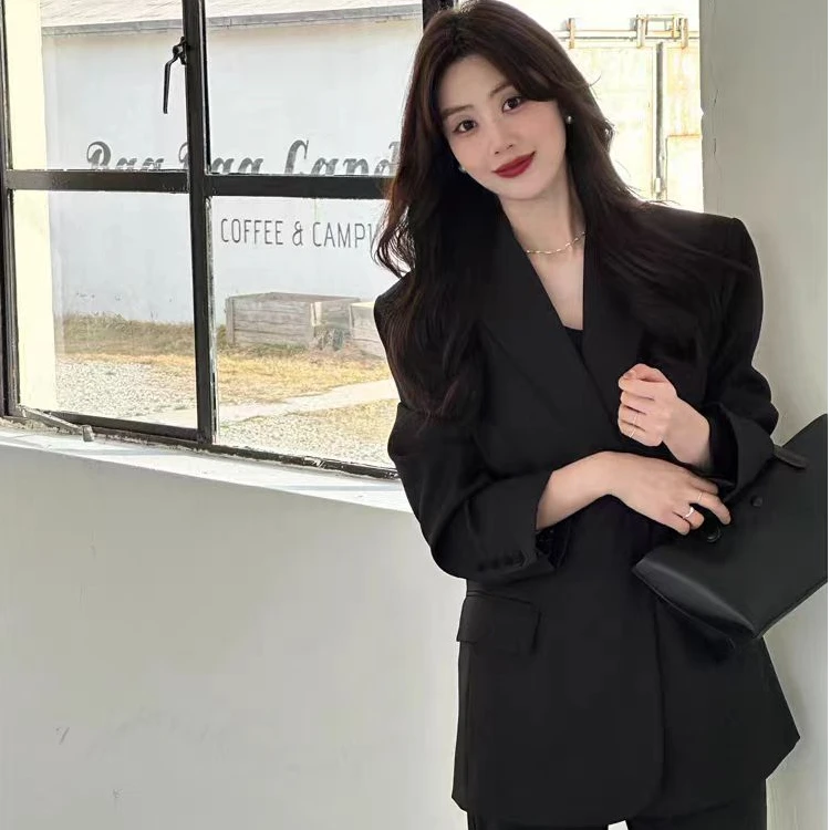 女装高级感灰西装外套女oversize2025春季新款韩版宽松休闲