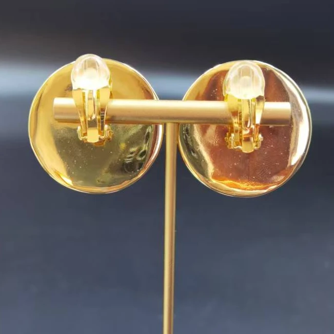 铜合金亚克力耳饰 【伊琳甄选】黑心黄圈片片耳饰