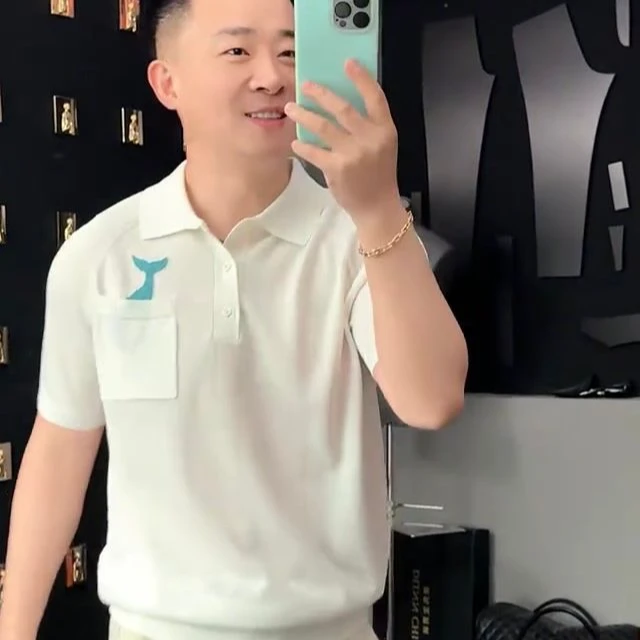 男士Polo衫商务休闲秋季新款高级感时尚短袖老钱风翻领天丝针织衫