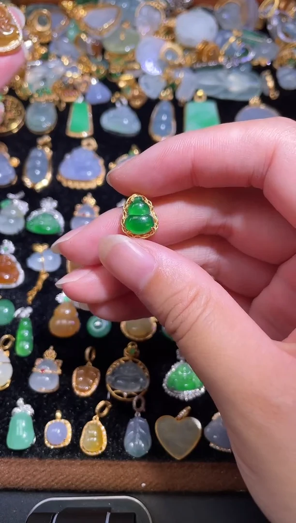 吊坠(不含链)银S925镶嵌翡翠天然a货翡翠