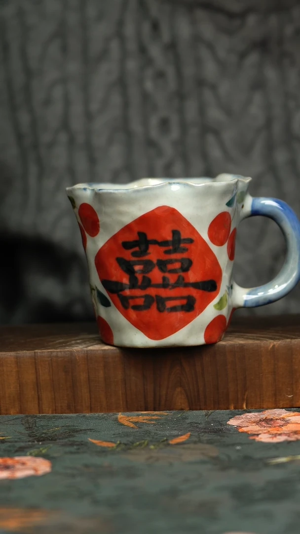 杯釉下彩手工手绘同款陶器