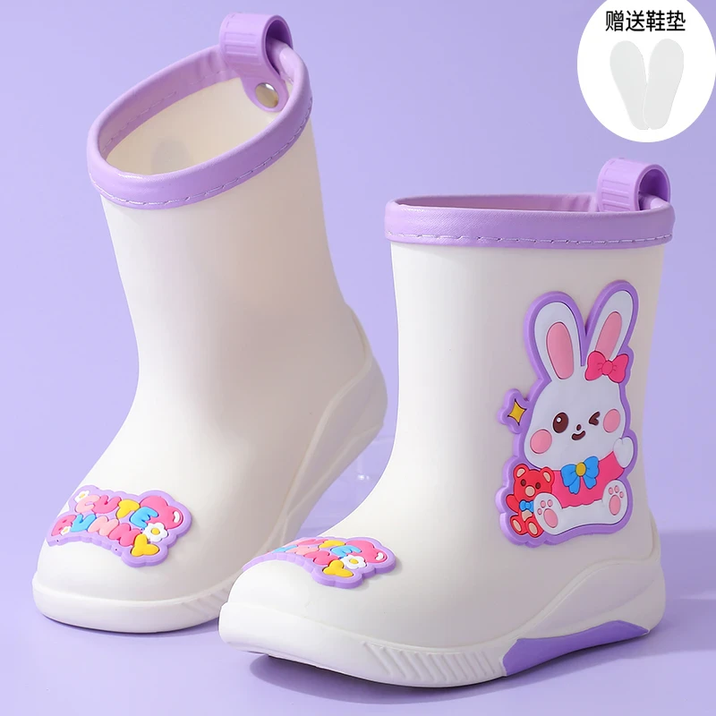 儿童雨靴男女童小孩防滑轻便宝宝中大童四季卡通保暖防水雨鞋水鞋