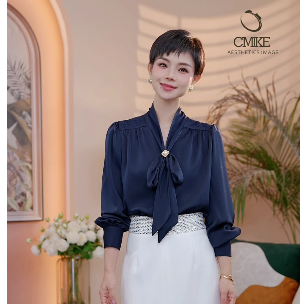 【蜜客原创】初秋时尚气质休闲百搭长袖衬衫2493C000352