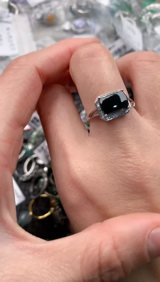 银S925镶嵌戒指翡翠3                   1