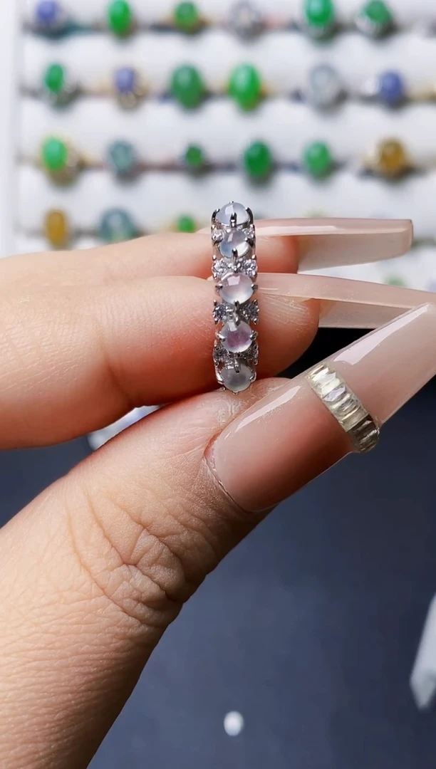 银S925镶嵌戒指翡翠3176