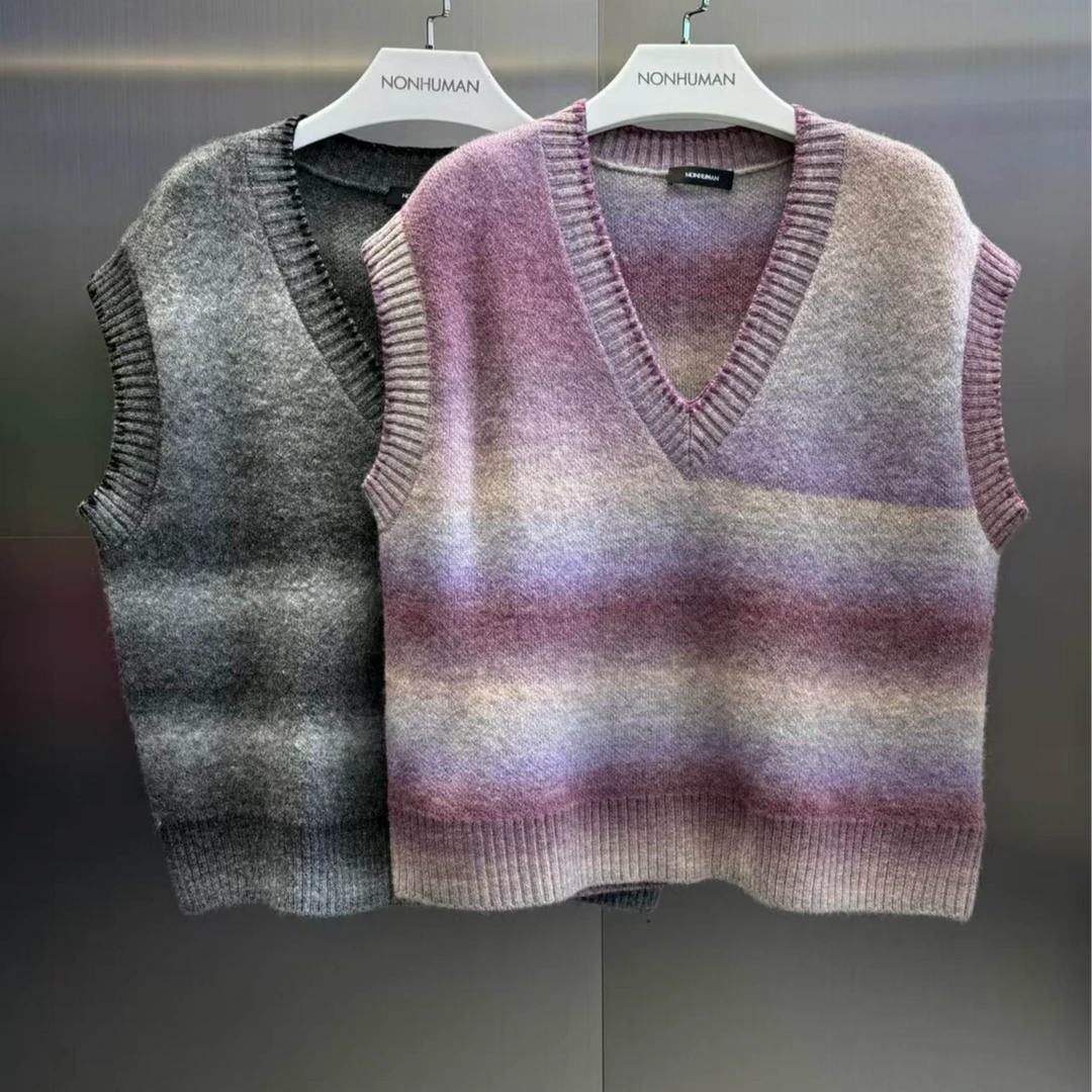 NONHUMAN蚂蚁家撞色羊毛马甲
