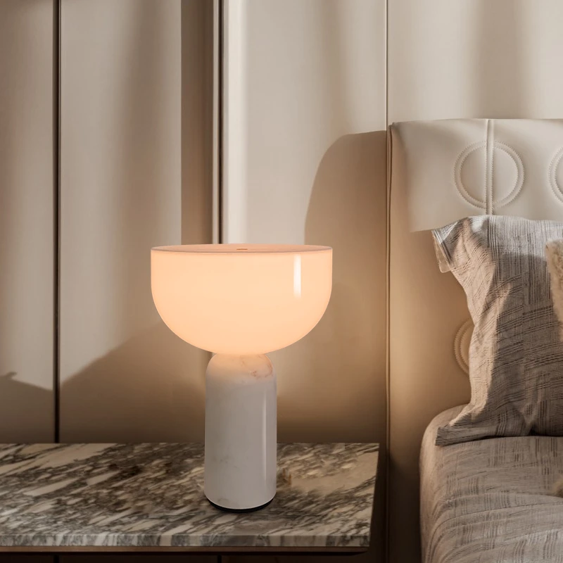 梵梦丹麦天然大理石台灯设计师创意书房卧室床头灯高级感触摸台灯