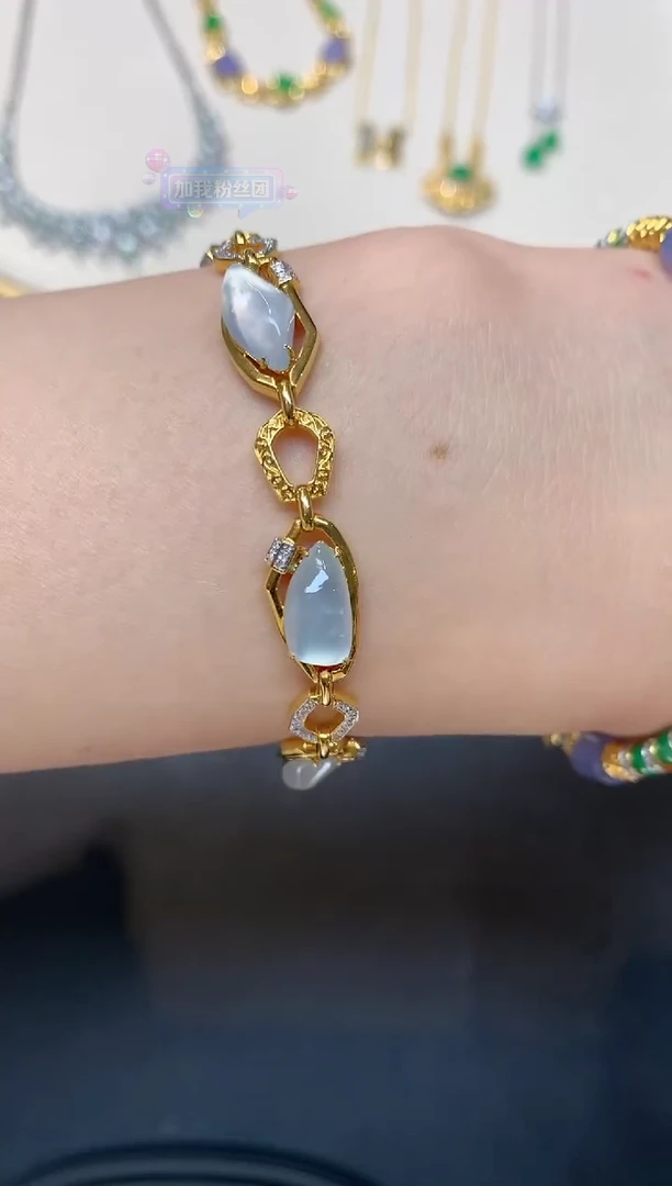 18K金镶嵌手链翡翠S903|19800