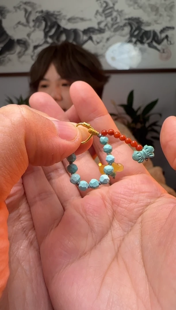 【闪购商品】绿松石挂饰银S925镶嵌时尚百搭B06091