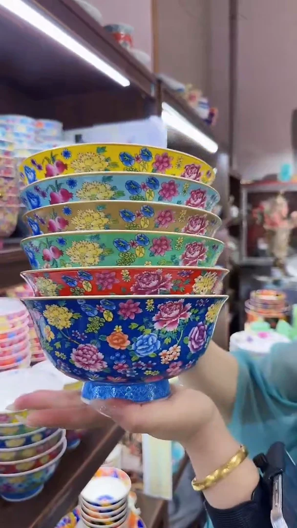 瓷片7英寸面碗6个景德镇陶瓷