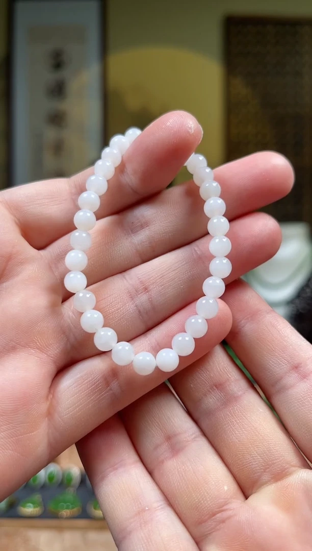 颈饰未镶嵌和田玉6mm白玉单圈