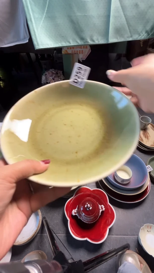 瓷片言d259枣红花浅盘福利
