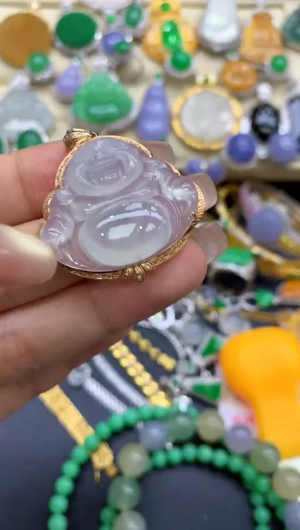 颈饰18K金镶嵌翡翠243-中国好珍宝