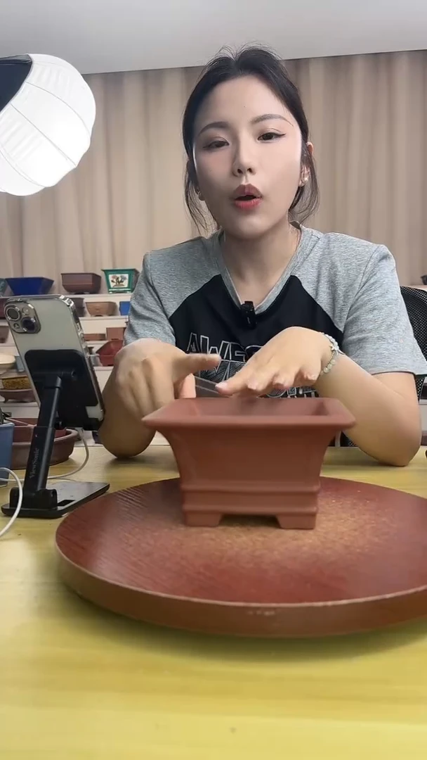 紫砂花盆浅草紫砂花盆微瑕