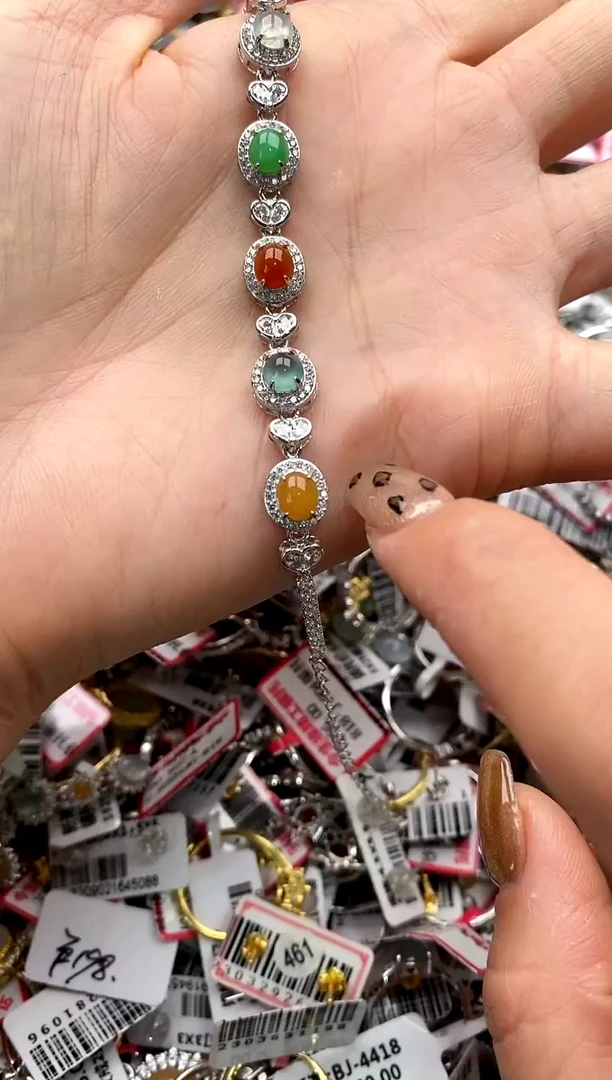 【闪购商品】翡翠戒指银S925镶嵌7777777     2