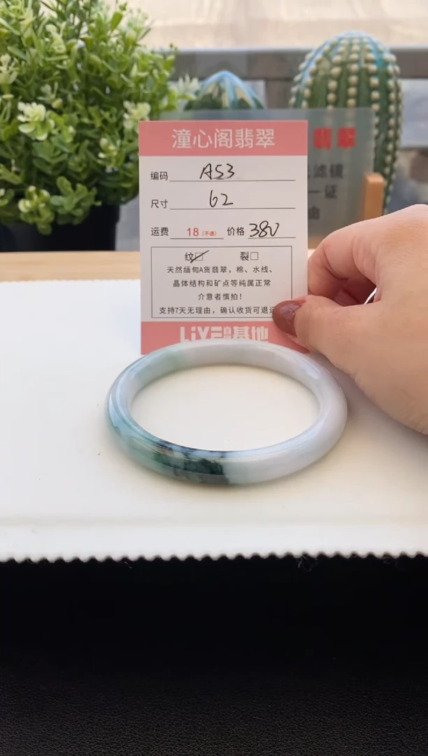未镶嵌手镯翡翠62圈口编码 A53