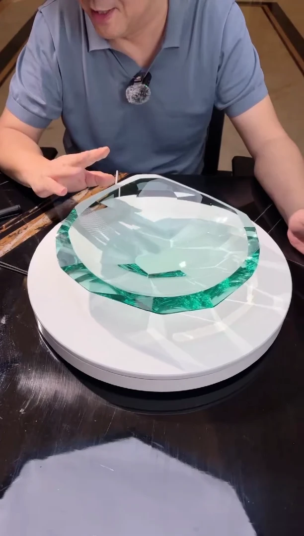 摆件AJ1111076翠绿色琉璃果盘