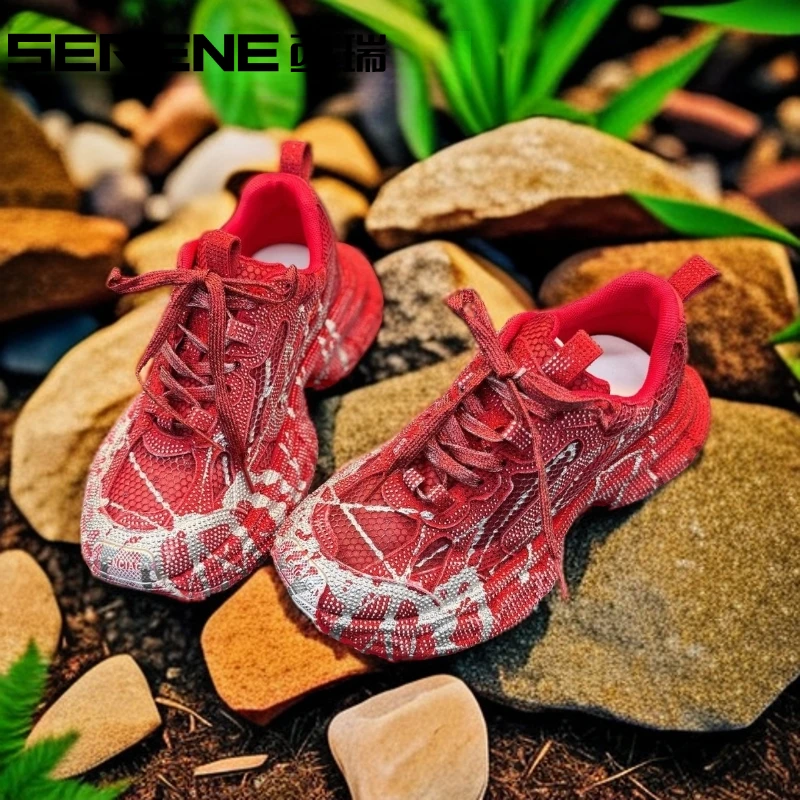 【明星同款】西瑞女鞋运动鞋透气老爹鞋厚底网面时尚百搭女士春秋款