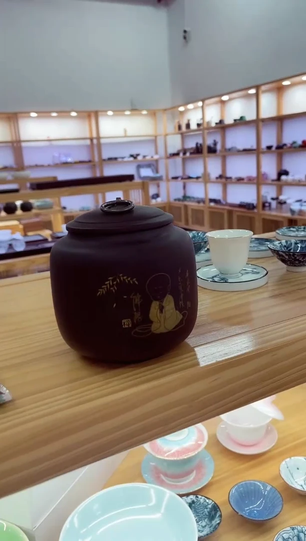 紫砂【四两茶叶罐】佛悟和尚@@MCYGZSSLFW