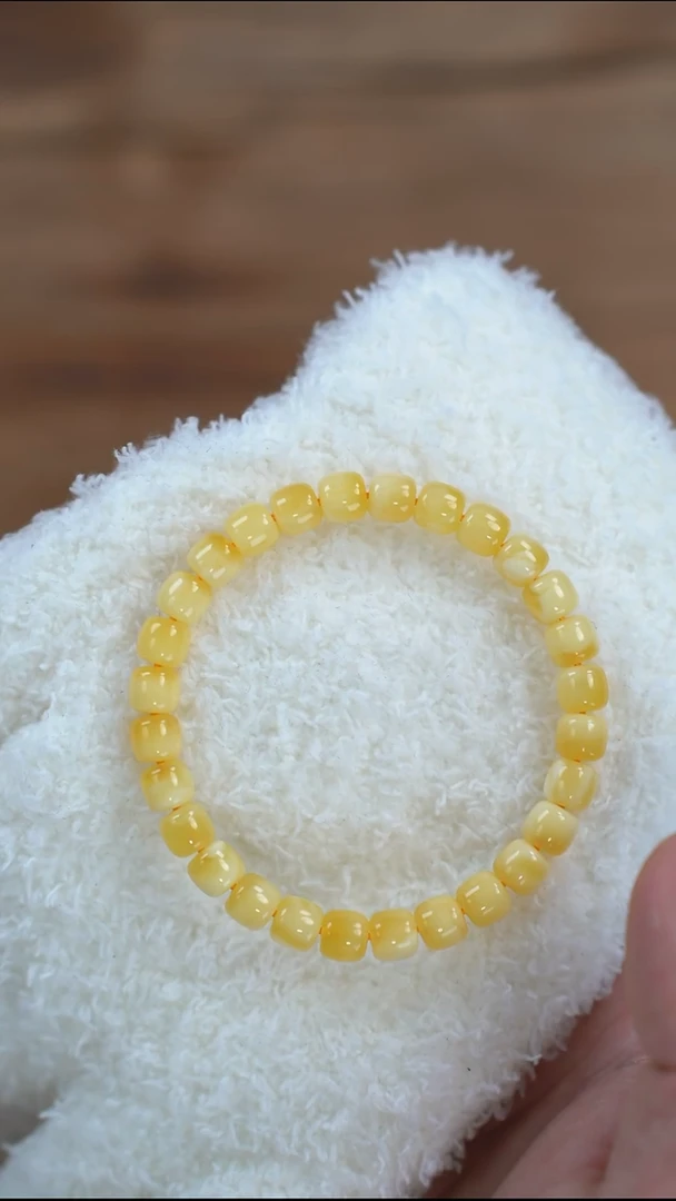 手链琥珀未镶嵌3039 7.5mm橘白双色