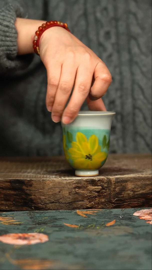 【闪购商品】杯杯釉下彩手工手绘同款陶器