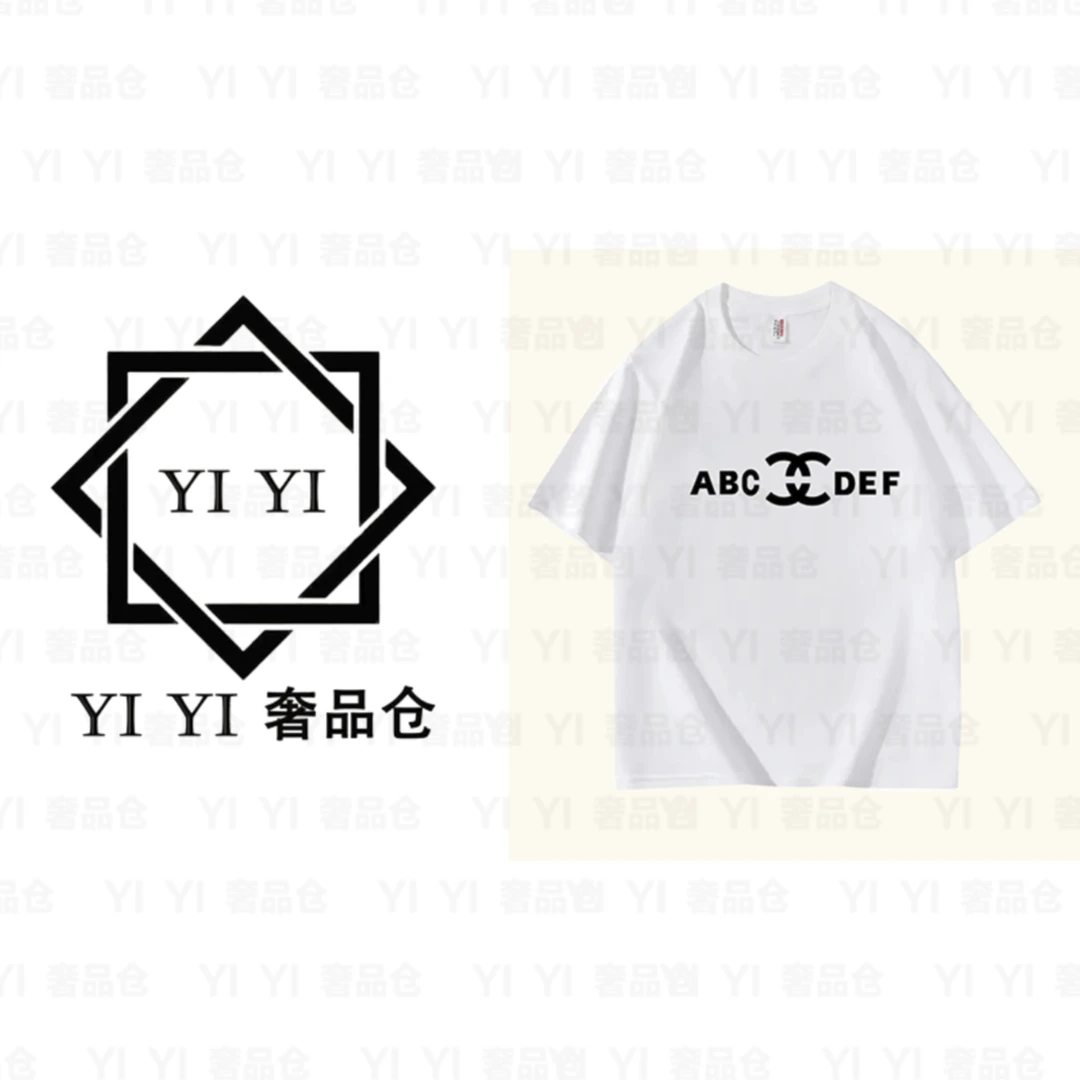 重磅纯棉圆领男女同款百搭印花T恤-双环