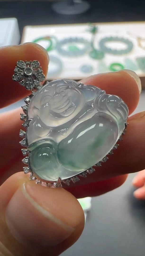 【闪购商品】翡翠颈饰18K金镶嵌不退不换 无鉴赏期