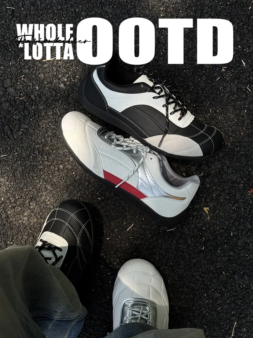 aoyo25SS/薄底赛车鞋男秋冬新款休闲运动复古百搭德训鞋