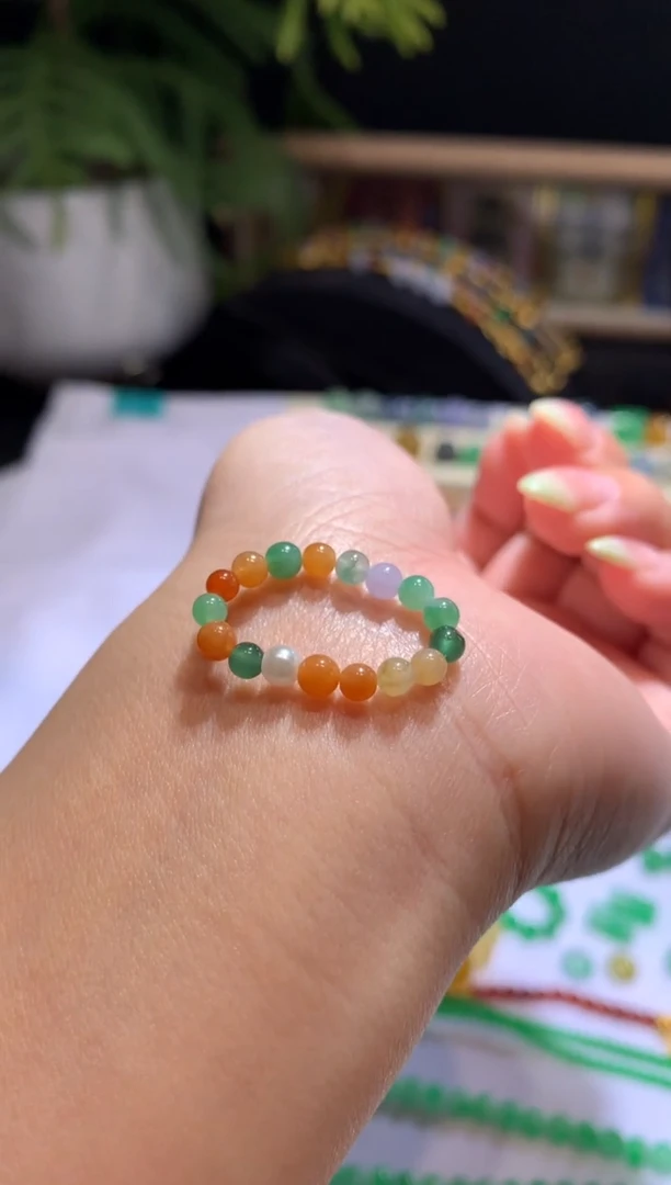 【闪购商品】定制翡翠未镶嵌3.6珠子戒圈980+98