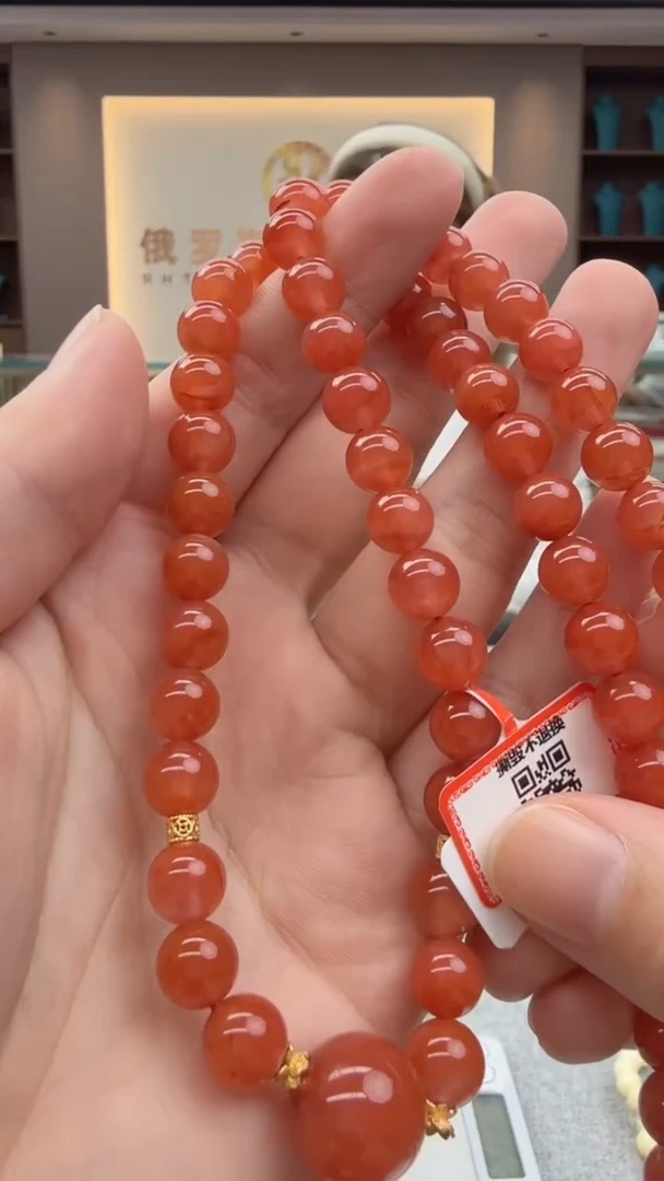 南红玛瑙未镶嵌颈饰134秒拍号假一罚十