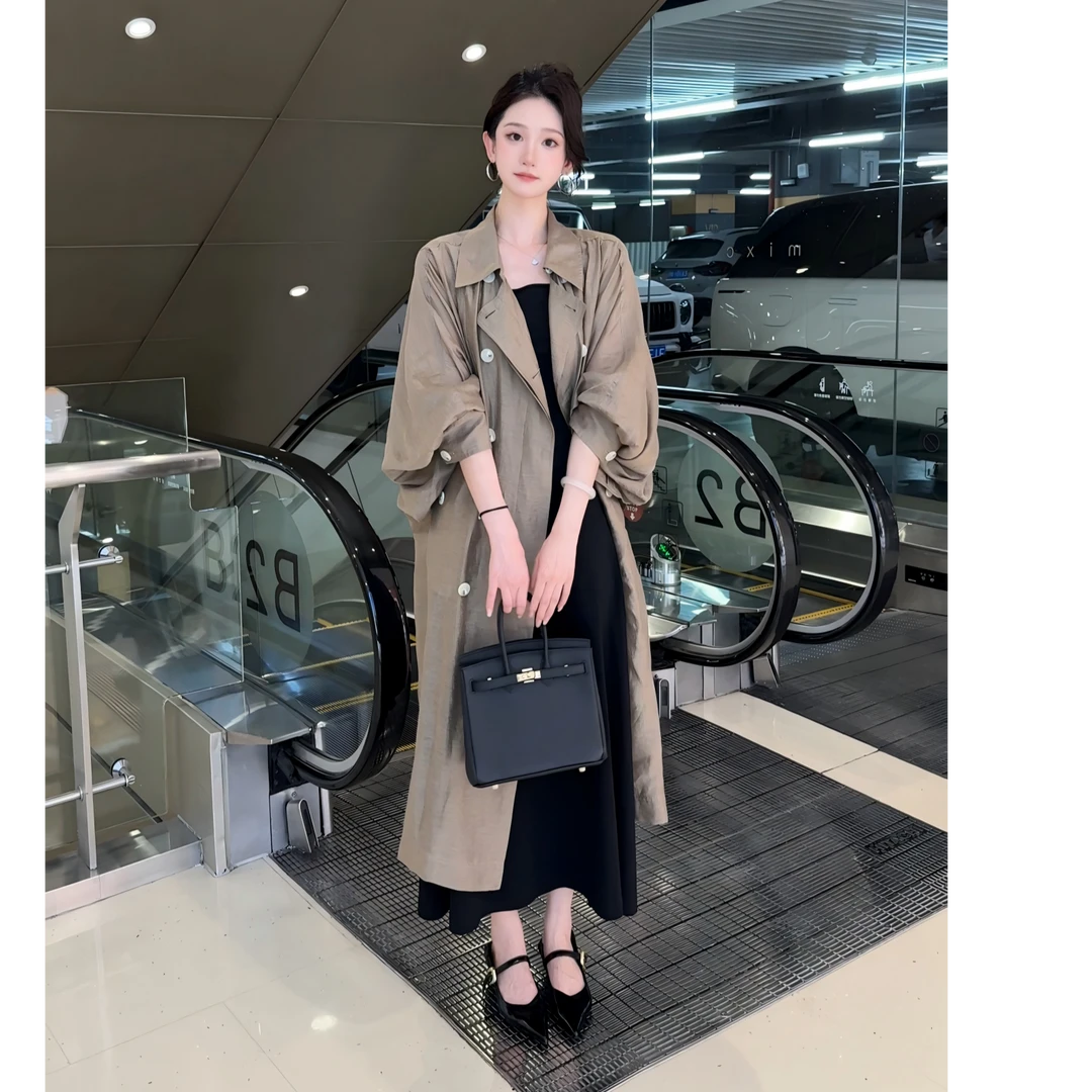 【旭哥专属】轻薄防晒风衣女2025春夏新款松弛感罩衫宽松中长款外套