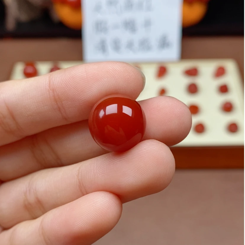 南红玛瑙桶珠顶珠圆珠卡16单珠腰珠项链配件直播间选购多样性发一