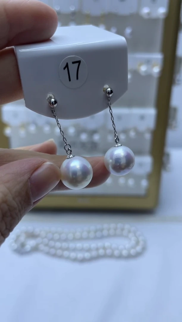 银S925镶嵌耳饰淡水珍珠17