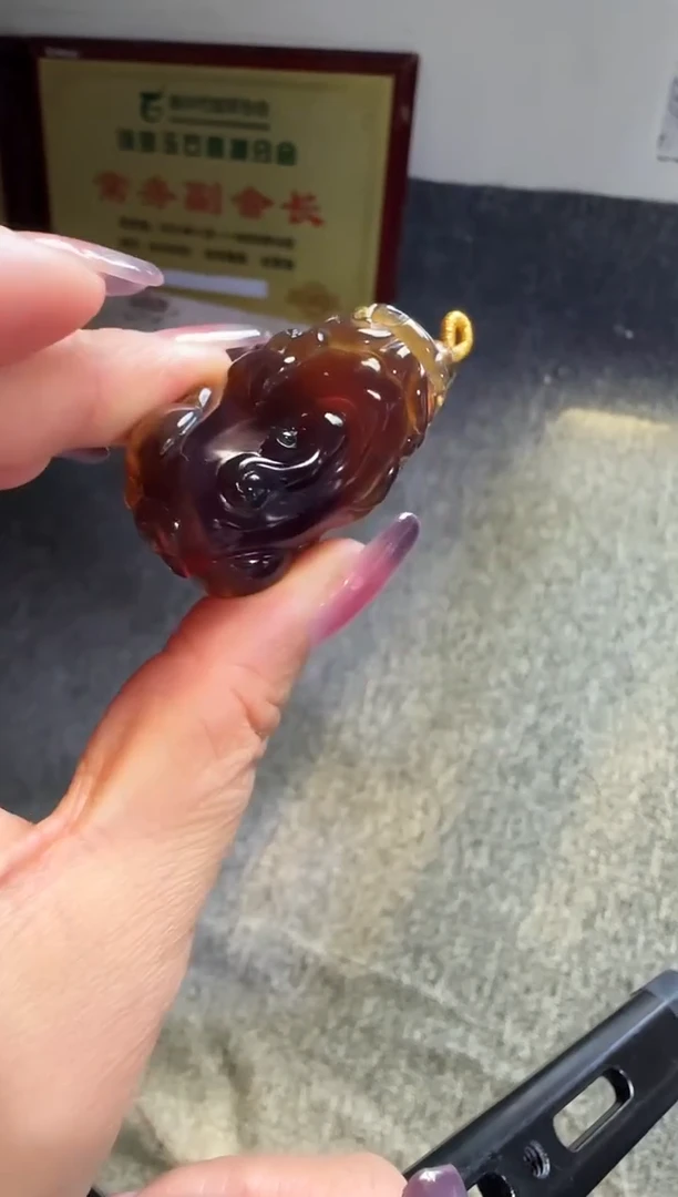 琥珀吊坠(赠链)未镶嵌当**我#28缅甸琥珀吊坠