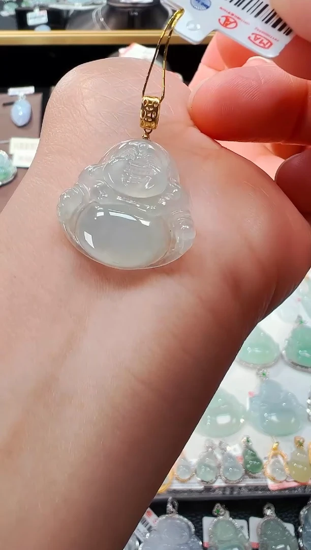 【闪购商品】翡翠吊坠(不含链)18K金镶嵌佛公吊坠998